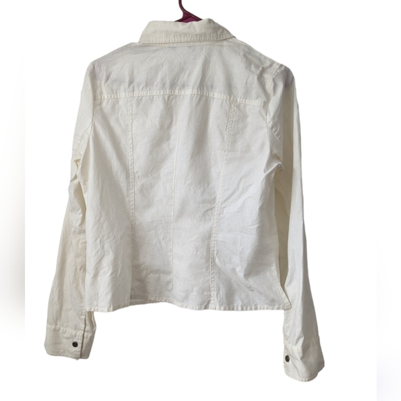 Sarah Pacini Vintage 100% Linen Button down shirt, Made in Italy  white, size M - Picture 3 of 13